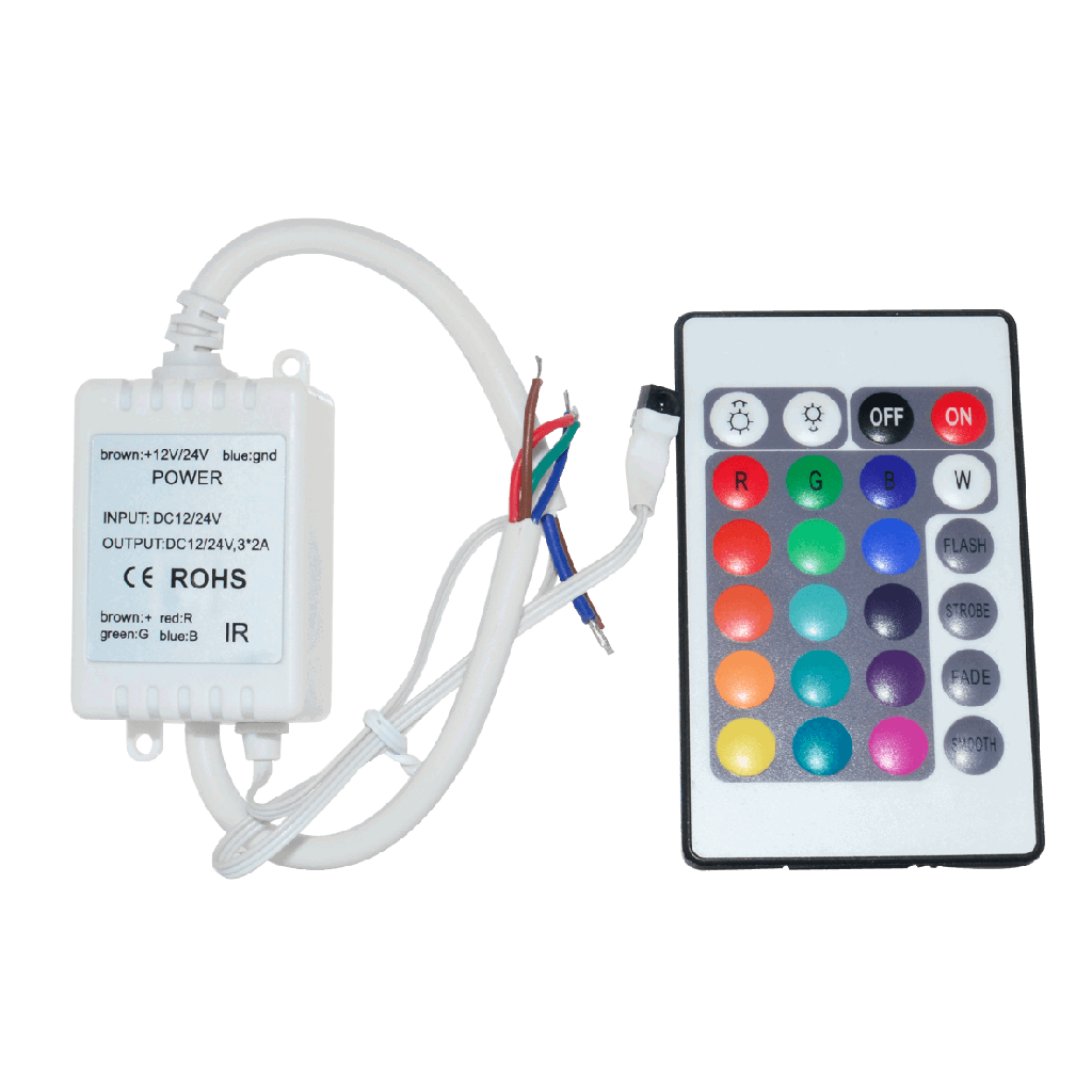 RGB Controller 12V/24V with Remote - 5m