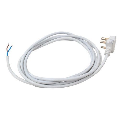 3m Cord set with 5A Plug top White