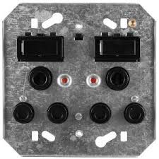 CRABTREE DIAMOND 4X4 DOUBLE SOCKET OUTLET BLACK