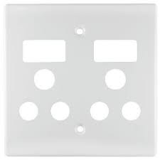 CRABTREE CLASSIC 4X4 DOUBLE SSO COVER PLATE WHITE