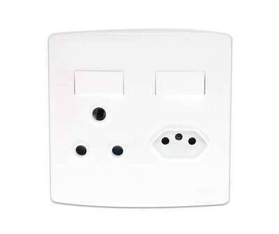 ONESTO TRINTY RANGE 1XRSA SWITCHED SOCKET &amp; 1 X NEW ZA PLUG SOCKET SWITCHED 4X4 WHITE