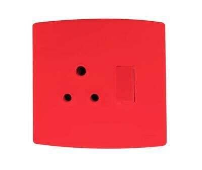 ONESTO TRINITY RANGE SINGLE DEDICATED SWITCHED SOCKET HORIZONTAL 4X4 RED