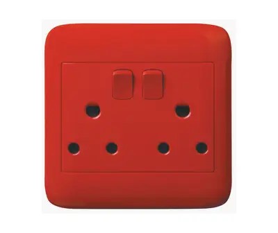 ONESTO ORACLE RANGE 16A DEDICATED DOUBLE SWITCH SOCKET 4X4 RED