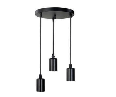 HANGING PENDANT LIGHT BLACK ROUND E27