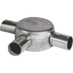 [20MM 3 WAY ROUND BOX BOSAL] 20MM GALVANISED ROUND BOX SIDE ENTRY 3 WAY