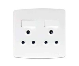 [TRINITY RANGE DOUBLE PLUG 4X4X WHITE] ONESTO TRINITY RANGE DOUBLE SWITCHED SOCKET 4X4 WHITE