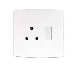 [TRINITY RANGE SINGLE PLUG SOCKET 4X4 WHITE] ONESTO TRINITY RANGE SINGLE SWITCHED SOCKET HORIZONTAL 4X4 WHITE