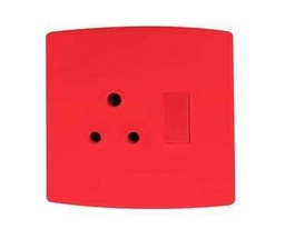 [TRINITY RANGE SINGLE DEDICATED RED SOCKET 4X4] ONESTO TRINITY RANGE SINGLE DEDICATED SWITCHED SOCKET HORIZONTAL 4X4 RED