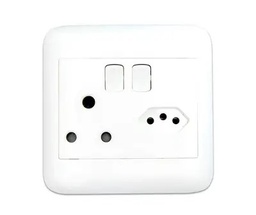 [ORACLE SINGLE EURO PLUG SOCKET 4X4 WHITE] ONESTO ORACLE RANGE SINGLE RSA SWITCHED SOCKET+NEW ZA PLUG SWITCHED SOCKET 4X4 WHITE