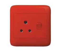 [ORACLE RANGE SINGLE DEDICATED PLUG SOCKET RED 4X4] ONESTO ORACLE RANGE 16A DEDICATED SINGLE SWITCHED SOCKET 4X4 RED