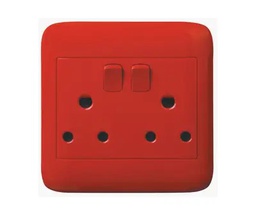 [ORACLE RANGE 16AMP DEDICATED DOUBLE PLUG RED 4X4] ONESTO ORACLE RANGE 16A DEDICATED DOUBLE SWITCH SOCKET 4X4 RED