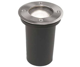 SST &amp; ALUMINIUM ROUND GROUND LIGHT GU10 - FITTING ONLY